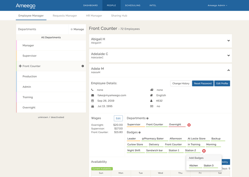 Online shift schedule maker for restaurants hotels ameego